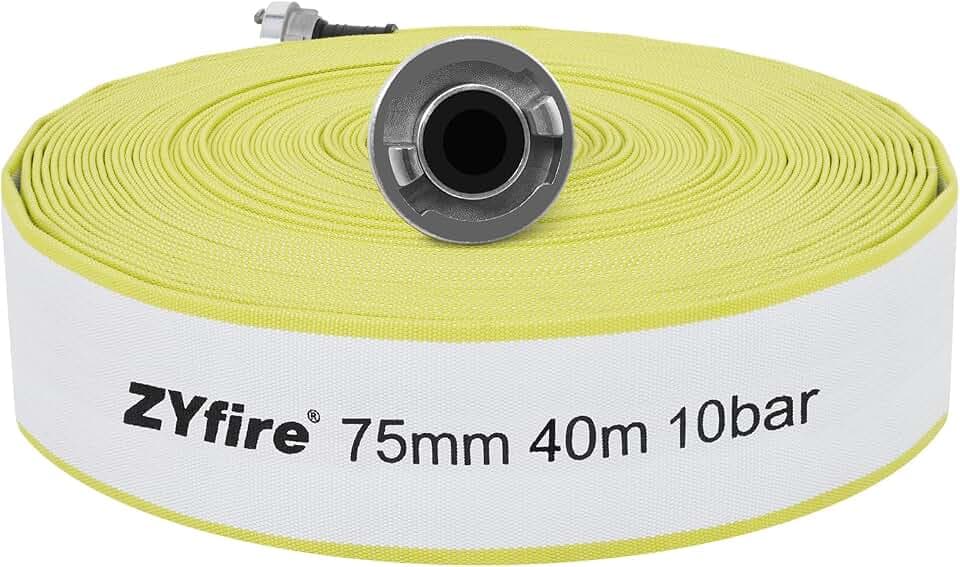 ZYfire Feuerwehrschlauch 75mm x 40m | 3 Zoll Schlauch mit B-Storz Kupplung