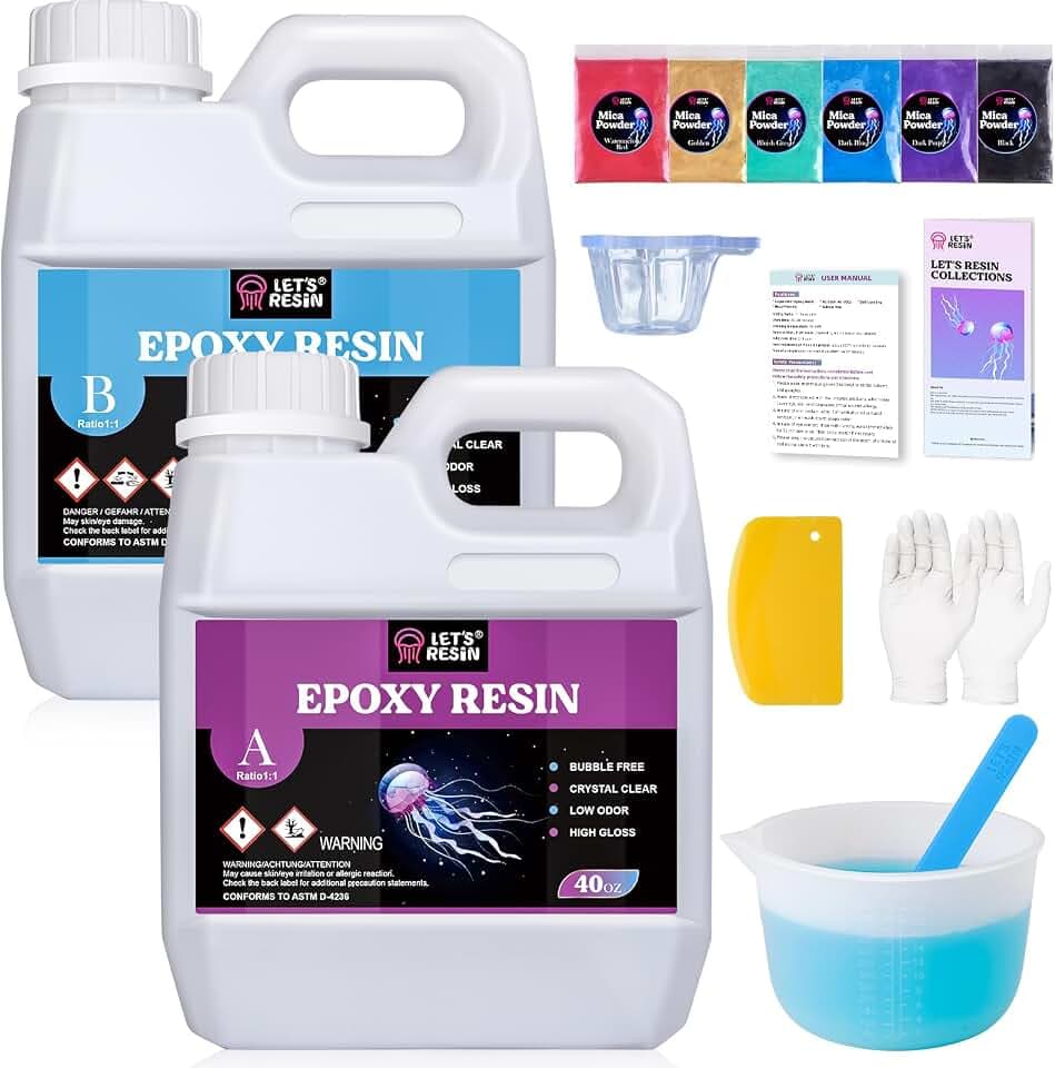 LET'S RESIN 80oz Crystal Clear Epoxy Resin Kit for Beginner