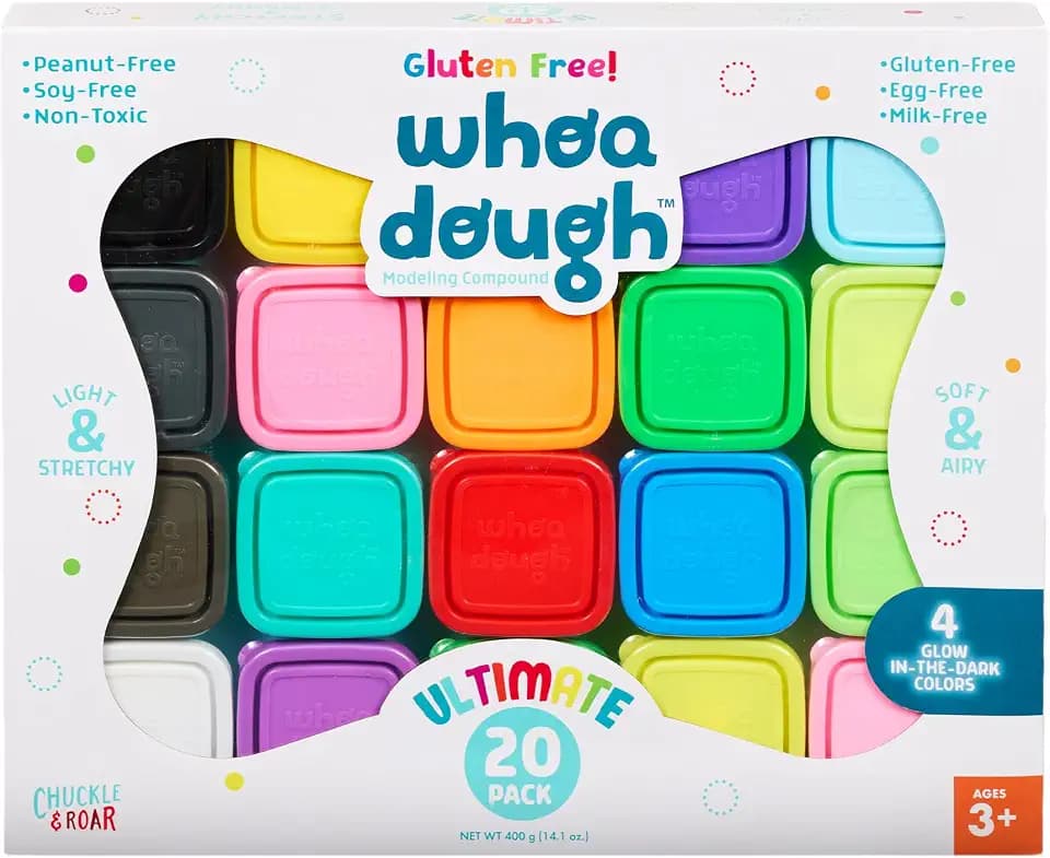 Chuckle & Roar Whoa Dough Ultimate Pack, Gluten Free Playdough Set, 20 Pack