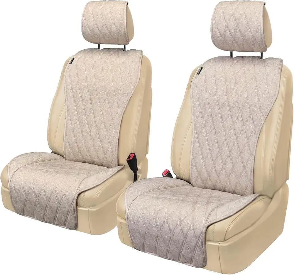 Leader Accessories 2pcs Sideless Front Seat Covers for All Seasons, Beige