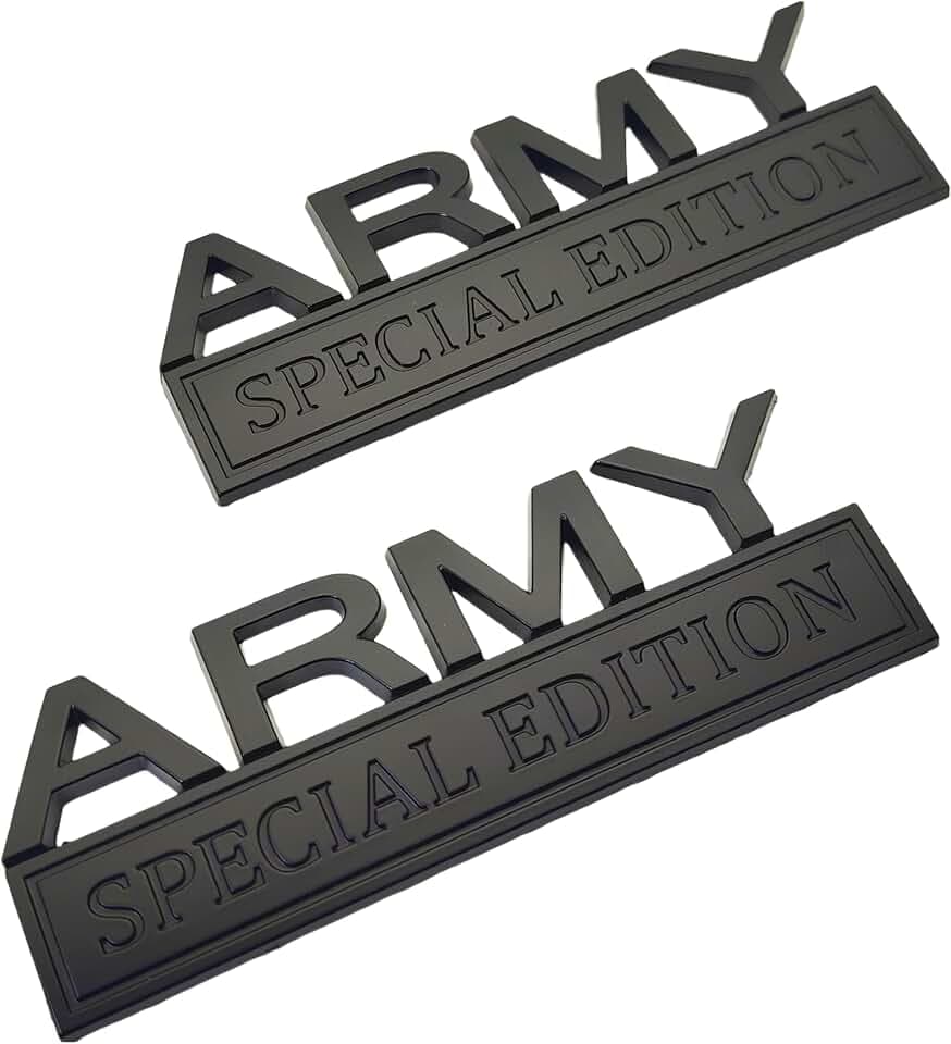 2pack Army Special Edition Emblems, Army Car Emblem 3D Badge Decal Car Truck Replacement Compatible with Universal Vehicle, Car, Truck, SUV, Army Decal Sticker Strong Adhesive