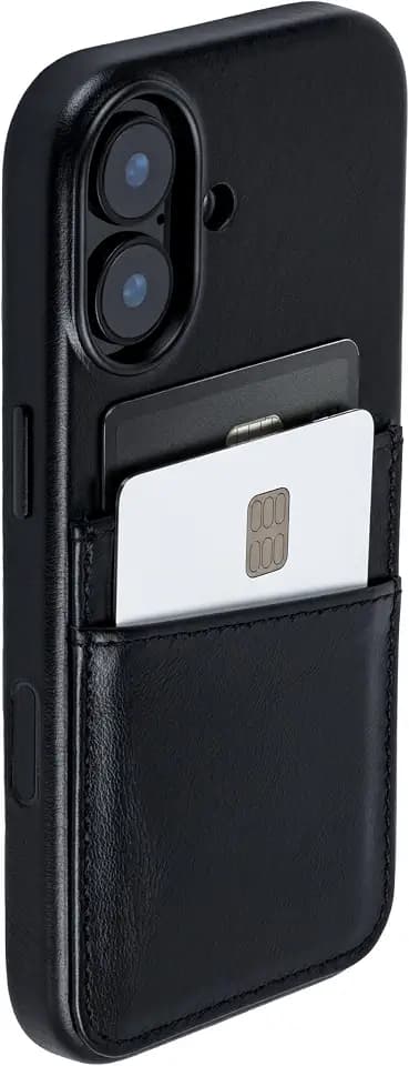 Dockem M2GL Genuine Leather Wallet Case for iPhone 17 (Black)