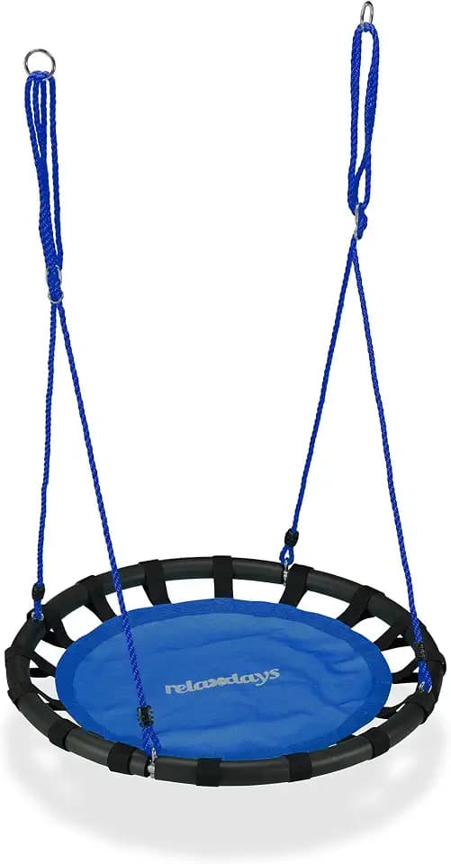 Relaxdays Nestschaukel, runde Hängeschaukel, für Kinder, verstellbare Rundschaukel, Ø: 80cm, bis 100 kg, versch. Farben