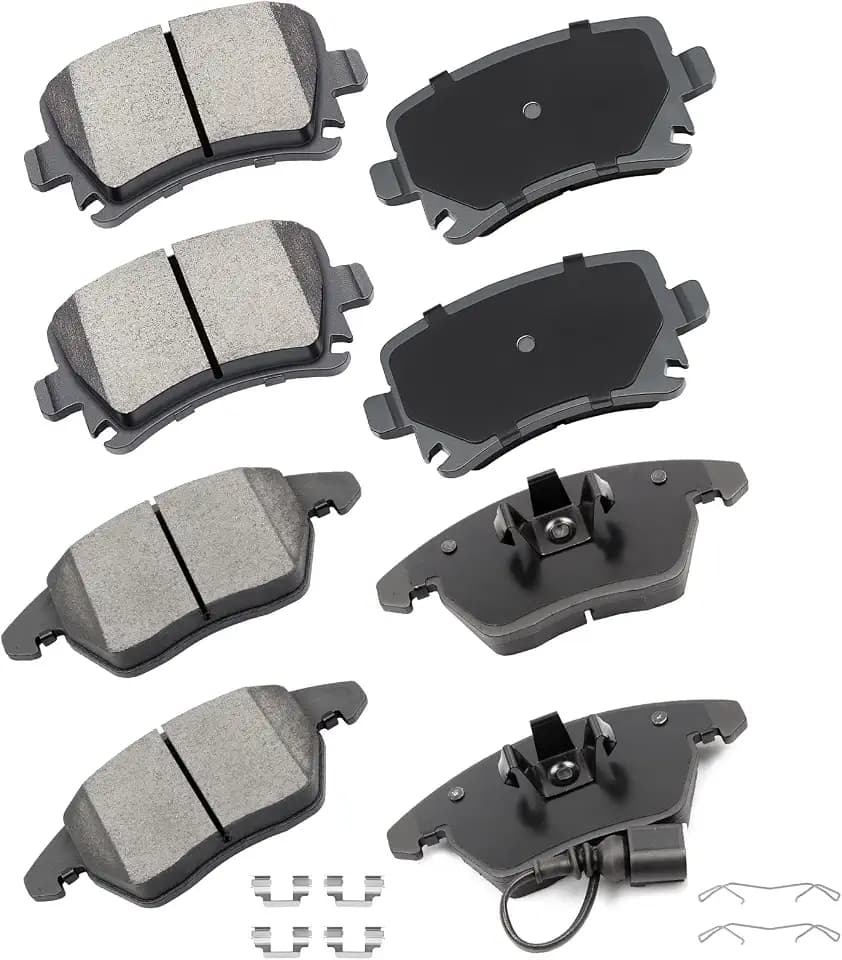 cciyu D1107 D1108 Brake Pads w/Hardware Front Rear Disc Brake Pad Set