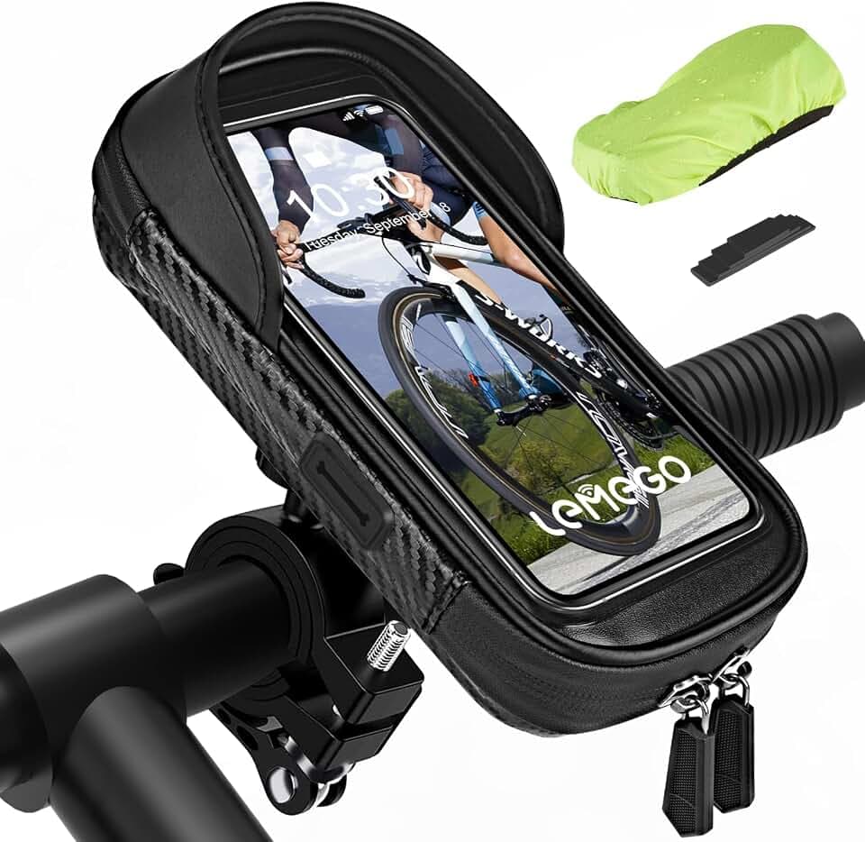 Handyhalterung Fahrrad Wasserdicht Handyhalter Motorrad 360°Drehbarem Fahrradhalterung Lenkertasche für 4.7-7 Zoll Smartphone mit Regenhaube Fahrradtasche Fahrradlenker Halter Tasche