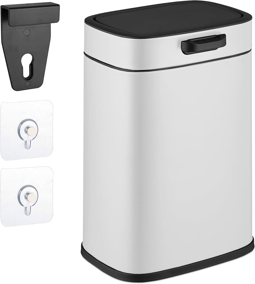 Relaxdays Küchenmülleimer 5 L, hängender Biomüllbehälter, Inneneimer, weiß