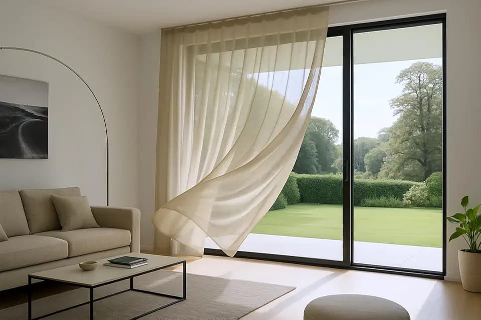 Fliegengitter Vorhang mit Ringen für Fenstertür mit Fransen aus Netzstoff, einfache Montage, Innen- und Außenbereich, Schutz vor Insekten, Fliegen und Mücken, für Tür, Fenster, Wohnzimmer