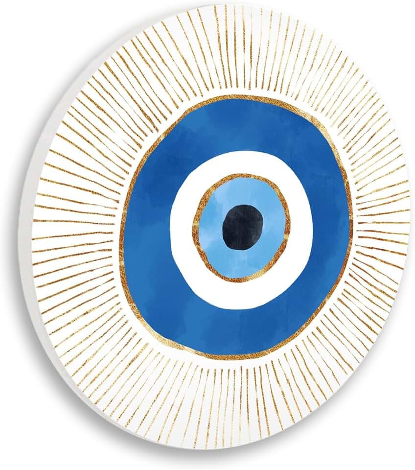 Stupell Industries Contemporary Evil Eye Nazar Shape Wood Wall Art, Design by Ziwei Li, 12 x 12, Wall Plaque