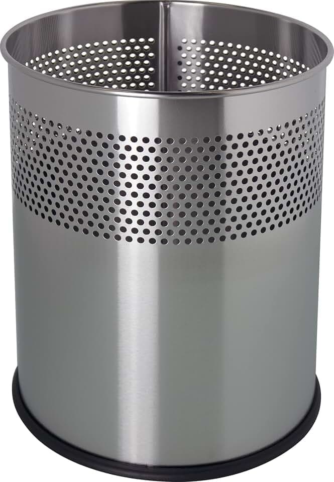helit H2515700 - Papierkorb „the dot“ 15 Liter, Edelstahl mit Lochdekor, 1 Stück