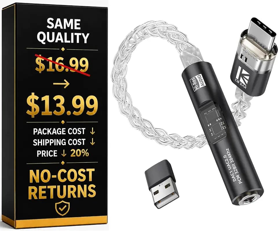 USB C to 3.5mm Audio Adapter with DAC for iPhone, Samsung & iPad