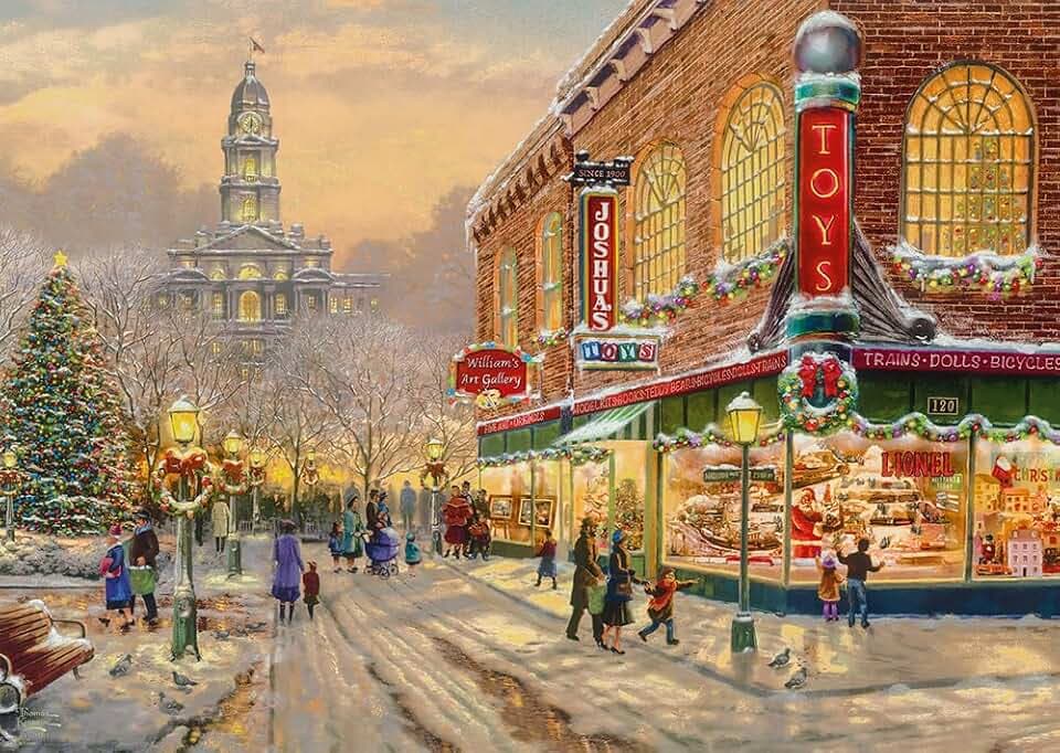 Schmidt Spiele 59936 Thomas Kinkade, Ein Weihnachtswunsch, 1000 Teile Puzzle