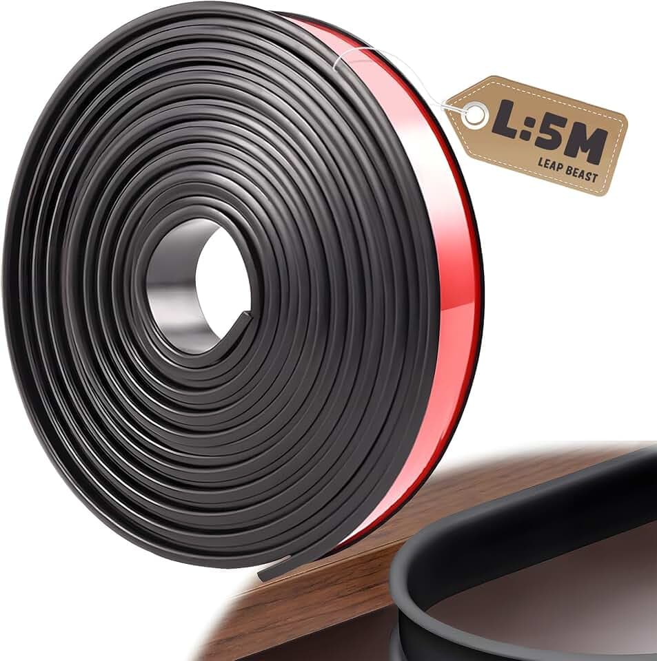LeapBeast U-Form Selbstklebend Möbelkantenband, 5 Meter Möbelkantenband Flexible TPE Faltbarer Kantenschutz für Tische Bettkanten Nachttische Wand Ecken