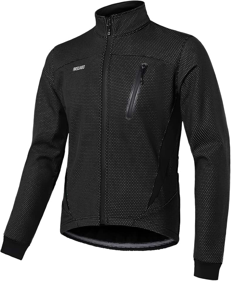ARSUXEO Winter-Aufwärmjacke, Thermo-Fleece-Jacke, Fahrradjacke, winddicht, wasserdicht, atmungsaktiv, 16 H