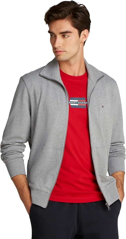 Tommy Hilfiger Herren Essential Terry Zt Stand Collar Mw0mw38084 Sweatshirt mit durchgehendem Reißverschluss (1er Pack)