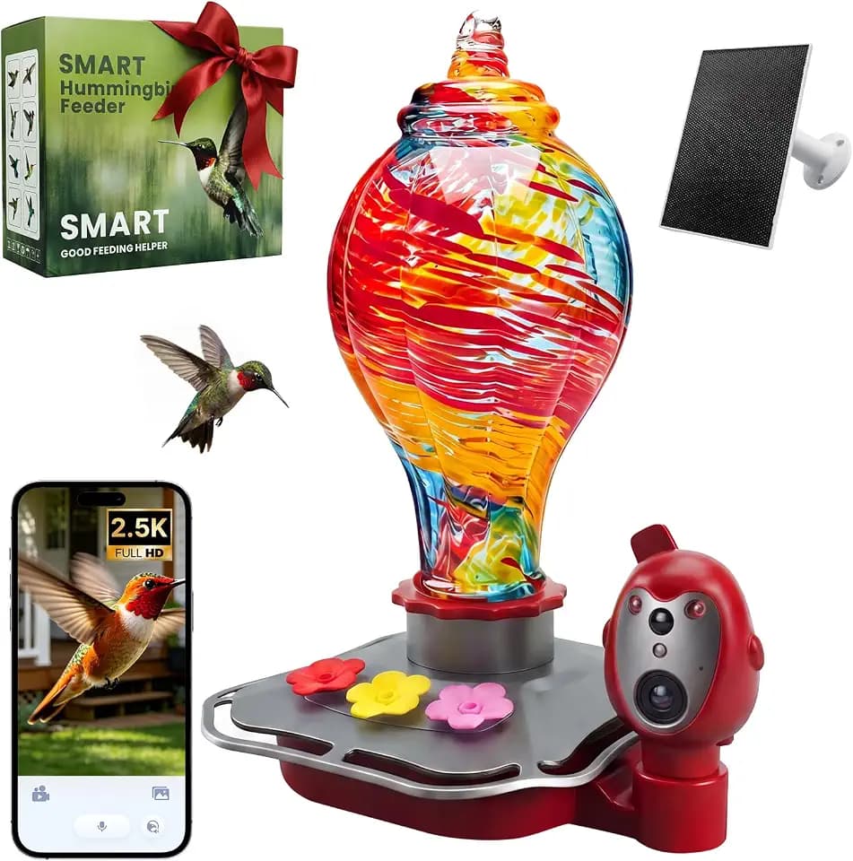 Smart Hummingbird Feeder with Camera, Gift for Dad, Mom or Friends