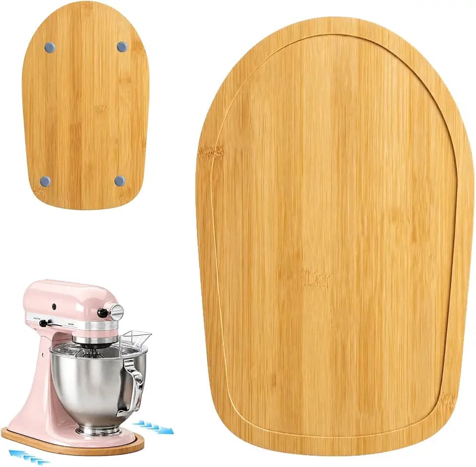 Bamboo Mixer Slider Compatible with KitchenAid 4.5-5 Qt Tilt-Head Stand Mixer, Appliance Sliding Mat Accessories for Kitchen Aid, Countertop Moving Tray Attachments Fits for KitchenAid Artisan