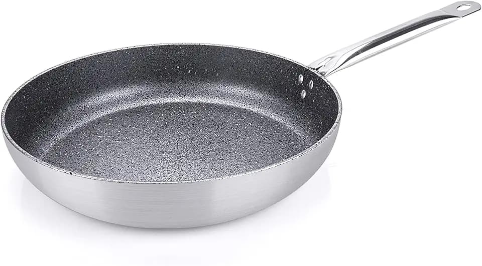 Moneta Währung Pofessional Stone Pfanne, Aluminium, silber, 32 cm