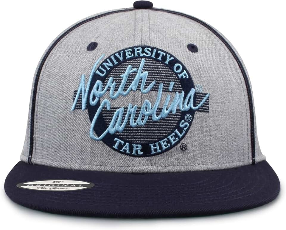 The Game NCAA Licensed North Carolina Tar Heels Flat Brim Snapback Hat, University of North Carolina Game Day Hat