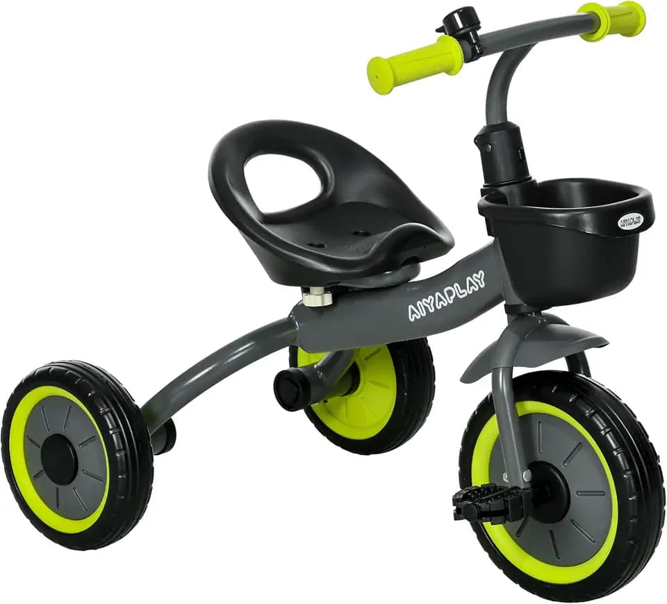 AIYAPLAY Trike für Kinder Baby-Trike Verstellbarer Sitz 2-5 Jahre Schwarz