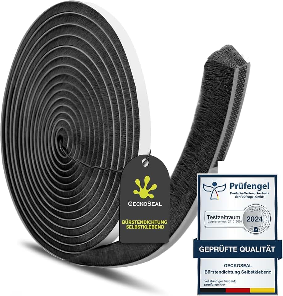 6m Bürstendichtung Selbstklebend, 9mm(B) x 15mm(D)