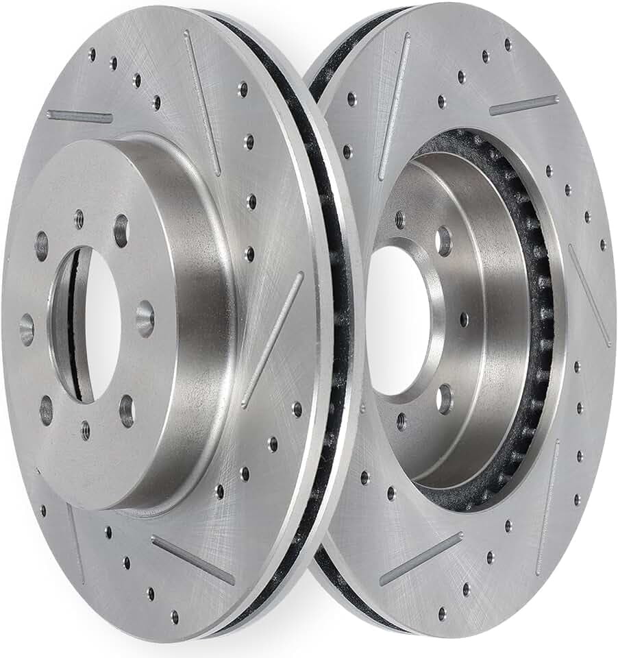 SCITOO Front Brake Rotors 2x Drilled & Slotted Brakes Rotors:3295