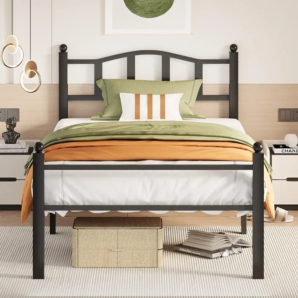 Metal Twin Bed Frames with Headboard