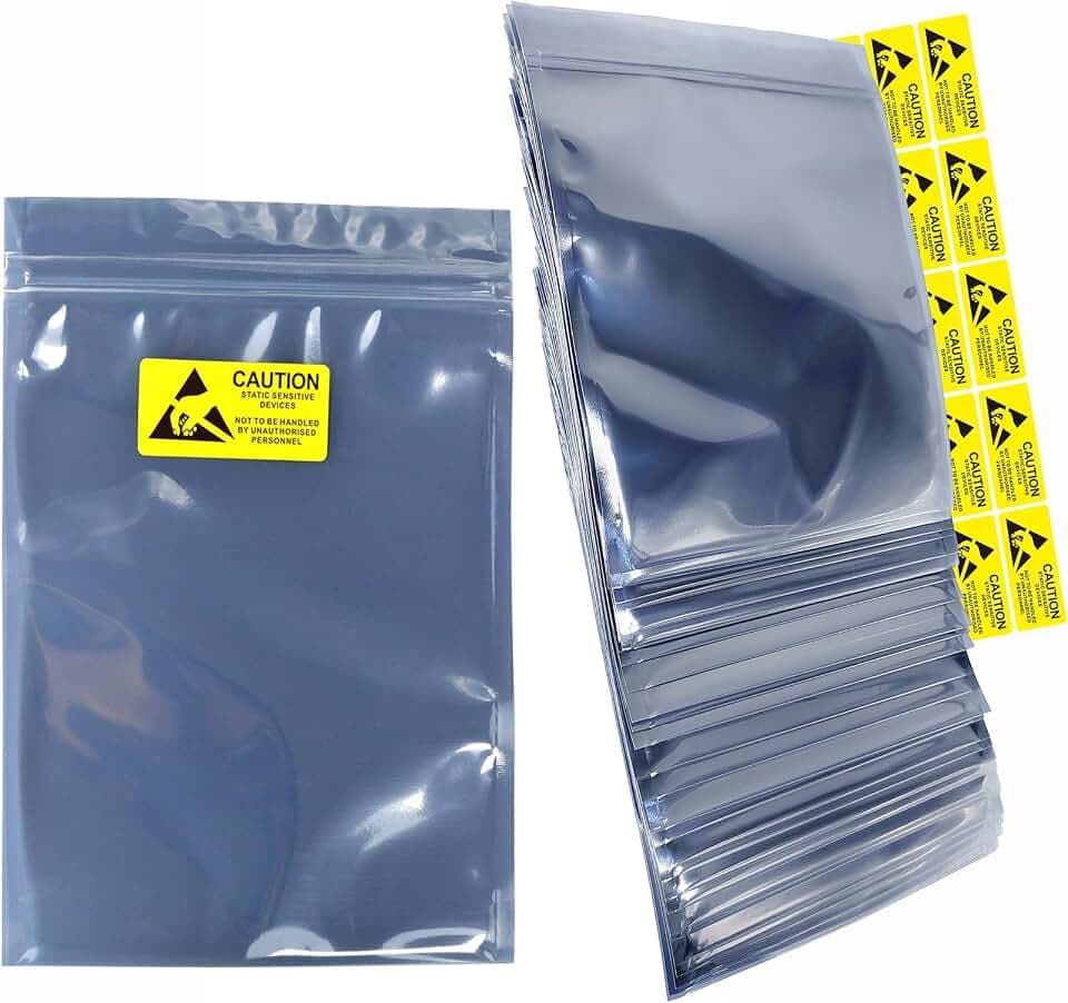 50pcs 8.27*9.4 Inch AntiStatic Bags Resealable Shielding ESD Bag