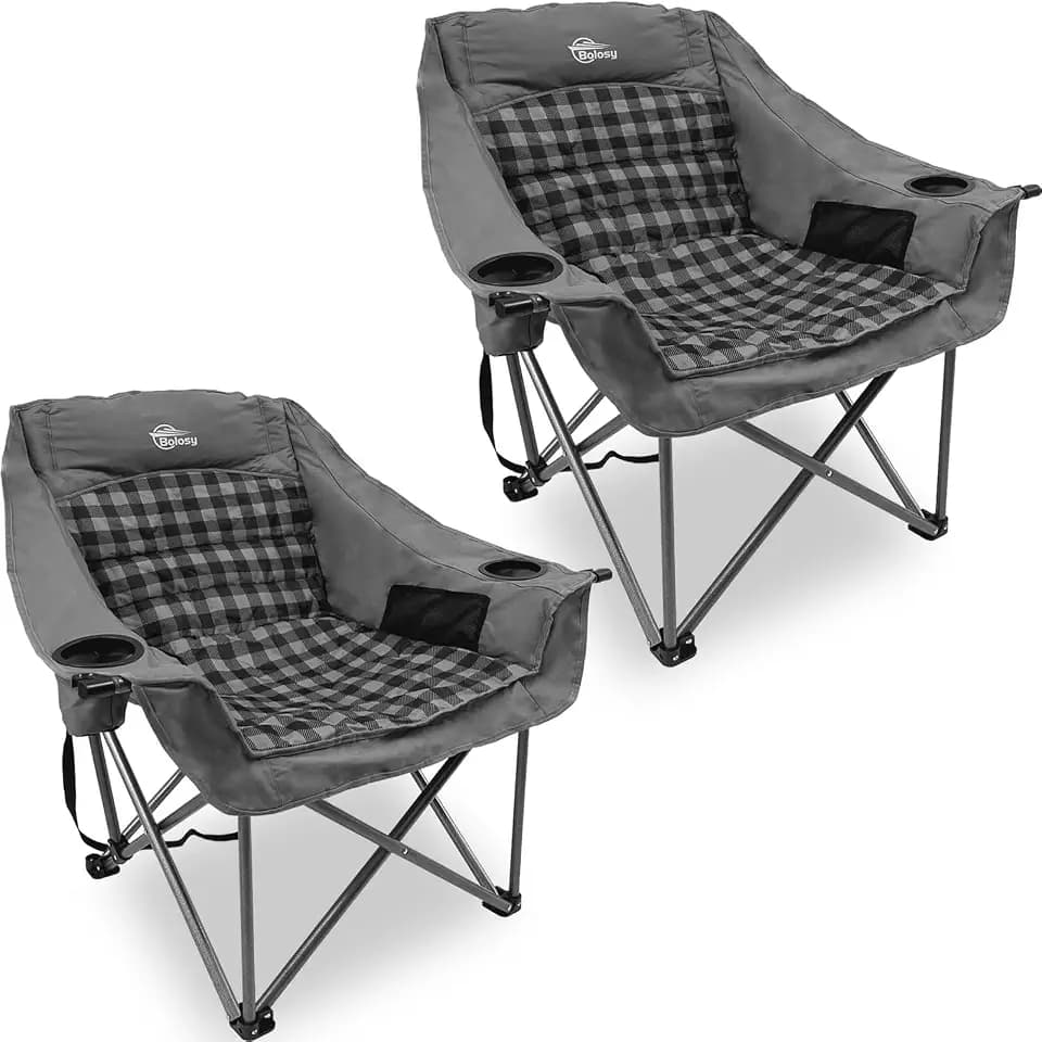 2 Pack Camping Chairs for Adults Heavy Duty Oversized Lawn Folding Chair