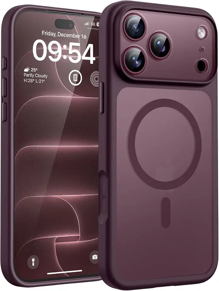 TOCOL für iPhone 18 Pro Hülle, Kompatibel mit MagSafe, Burgundy