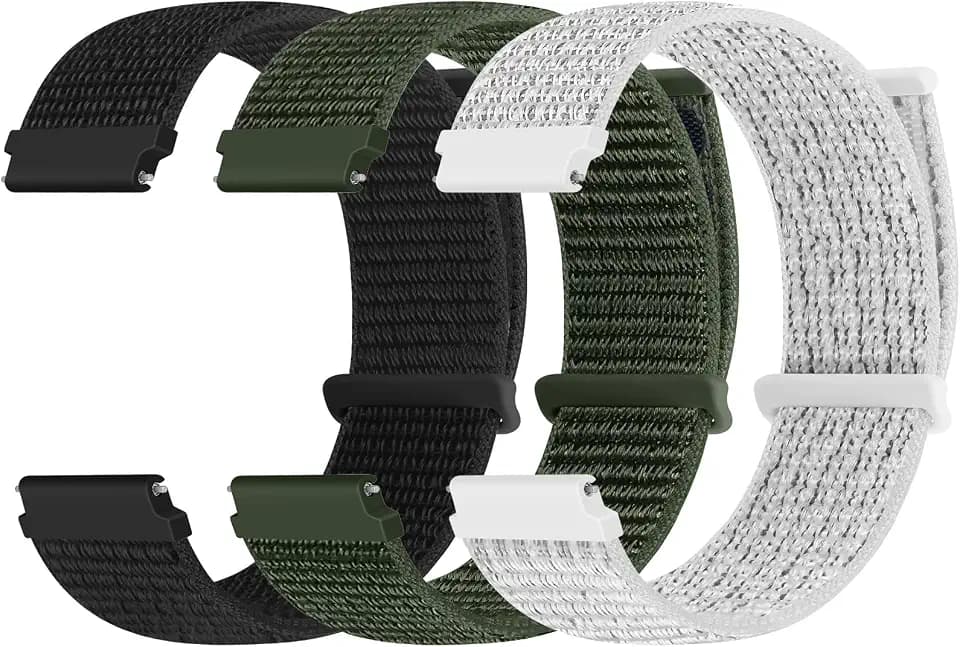 Quick Release Nylon Watch Band 18mm 20mm 22mm for Women Men Nylon Sport Loop Watch Straps Adjustable Breathable Replacement Bands, 3 PCS