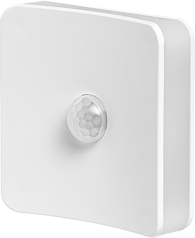 Osram LUNETTA SQUARE Nachtlicht inkl. Tageslicht- und Bewegungssensor, 0,3W, weiß, quadratisches Design, RGB-Farblichteffekt mit vier Lichtauslässen, eingebauter EU-Stecker, für Innenräume