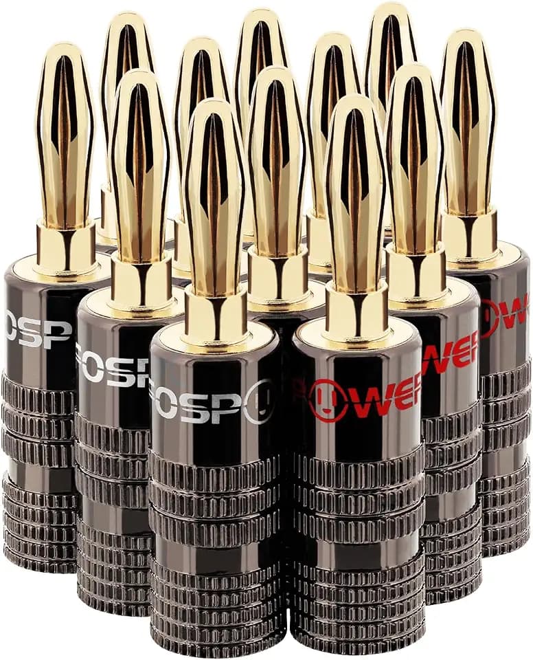 FosPower Bananenstecker Für Lautsprecherkabel, 6 Paare / 12 Stück