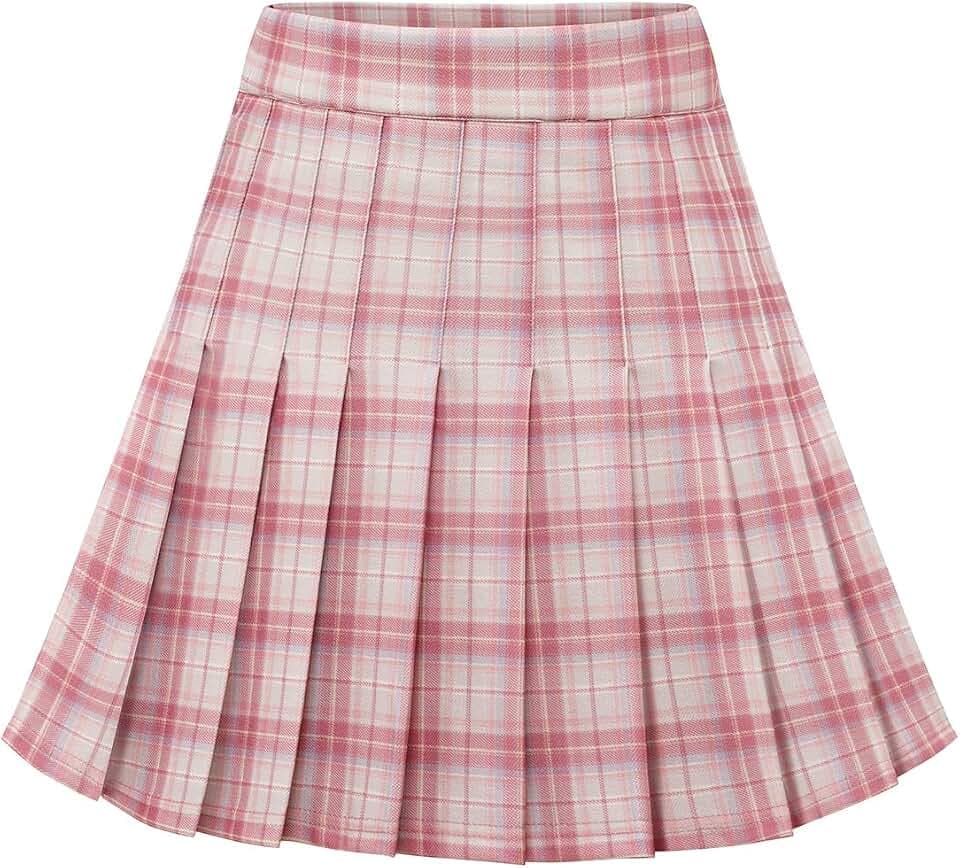 Dressystar Damen Dehnbar Faltenrock Schulmädchen Solide Skater Tennis Basic Mini Rock