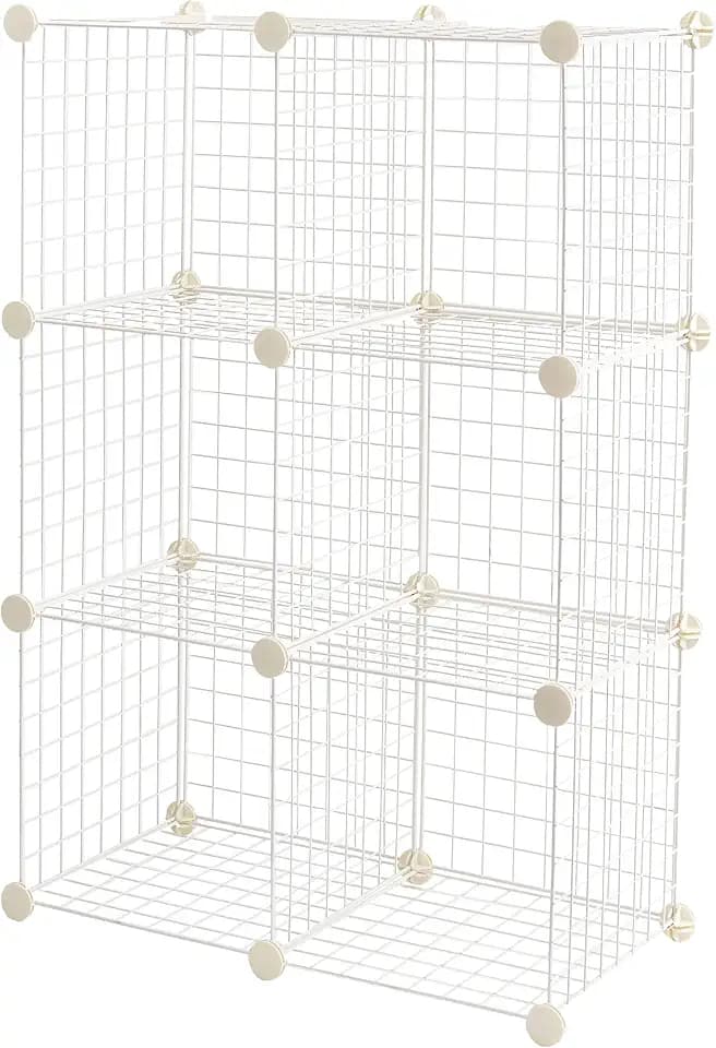 Amazon Basics Würfel-Drahtgitter, 6 Würfel, 30,5 x 30,5 cm, Weiß