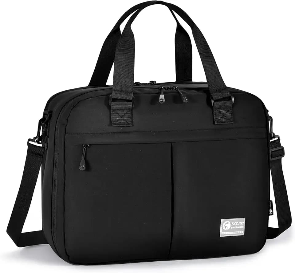 17x13x9 Personal Item Travel Bag for Airplanes Approved Underseat Weekender Overnight Tote Bag Women, Lightweight Travel Duffle Bags with 15,6 in Laptop Compartment Carry On Bags Men Black