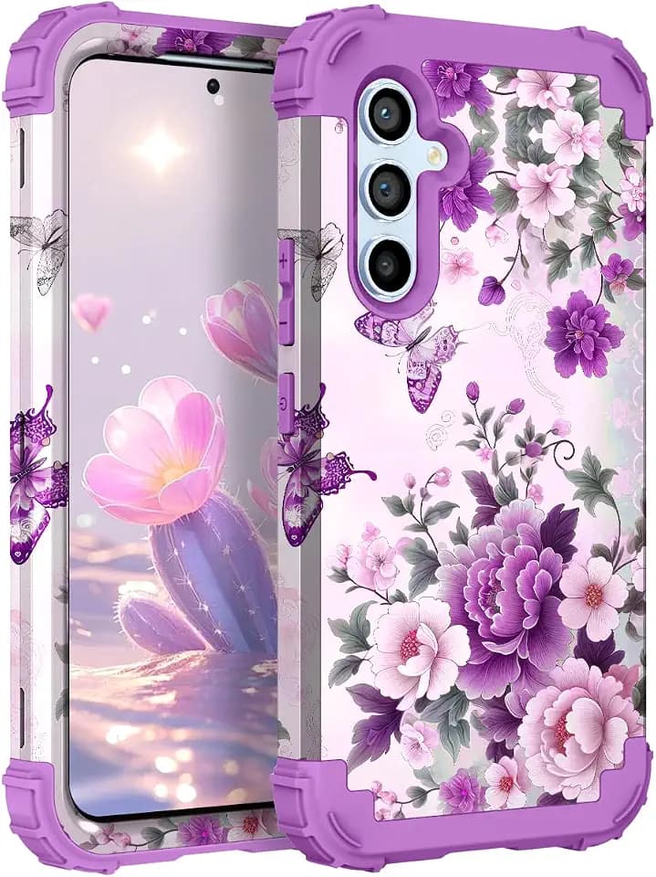 TEECOVER Heavy Duty Case for Samsung Galaxy A54, Violet