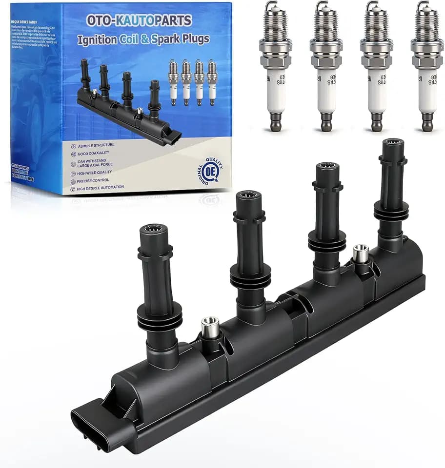 OTO-K Ignition Coil Pack and Iridium Spark Plugs Compatible with 2011-2015 Chevy Cruze Limited 1.4L Turbo,2012-2020 Sonic Trax 1.4L Turbo,2013-2021 Buick Encore 1.4L Turbo,UF669 1675 Spark Plugs Coils