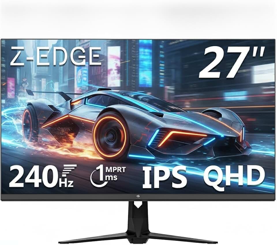 Z-Edge 27 Zoll 240Hz QHD Gaming Monitor 1440P IPS 1ms DisplayPort HDMI