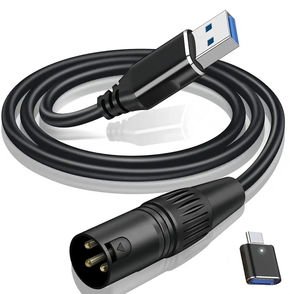 MEEKI USB to XLR Cable,6.6 FT USB A to XLR Audio Stereo Cable,USB C to XL R Male Output Stereo Audio Cord for Amplifier, Speaker, Mixer Console ect
