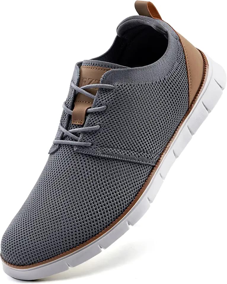 Men's Casual Dress Oxfords Sneakers Business Mesh Breathable Lightweight Walking Shoes Tennis Comfortable