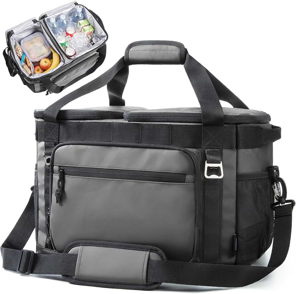 TOURIT 2-Zone Soft Cooler Bag, 30/48 Cans Dry & Wet Insulated Ice Chest