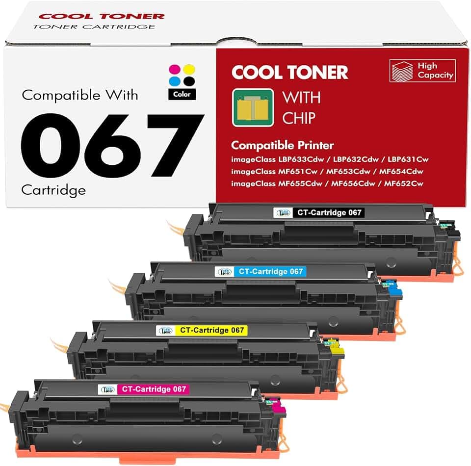 067 Toner Cartridge Set 067H for Canon MF654Cdw MF656Cdw MF650C 4 Pack Ink