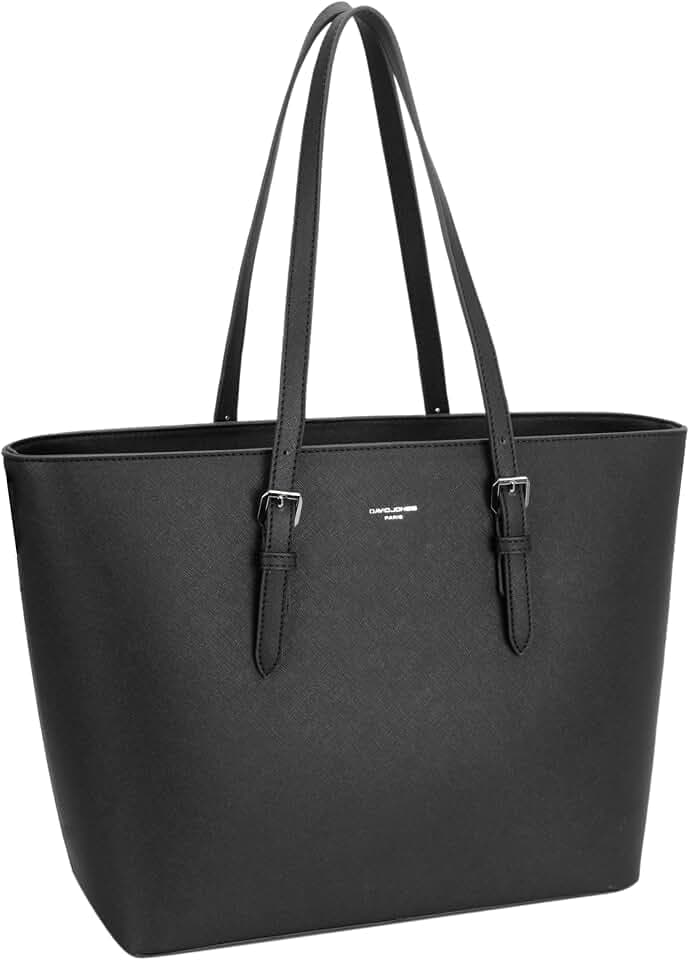 David Jones - Damen Shopper Handtasche - Große Schultertasche Tote Bag PU Leder - Tasche Büro Schule Uni Einkauf Shopping Reise - Alltag Tragetasche Frau - Arbeitstasche A4 Laptop Elegant