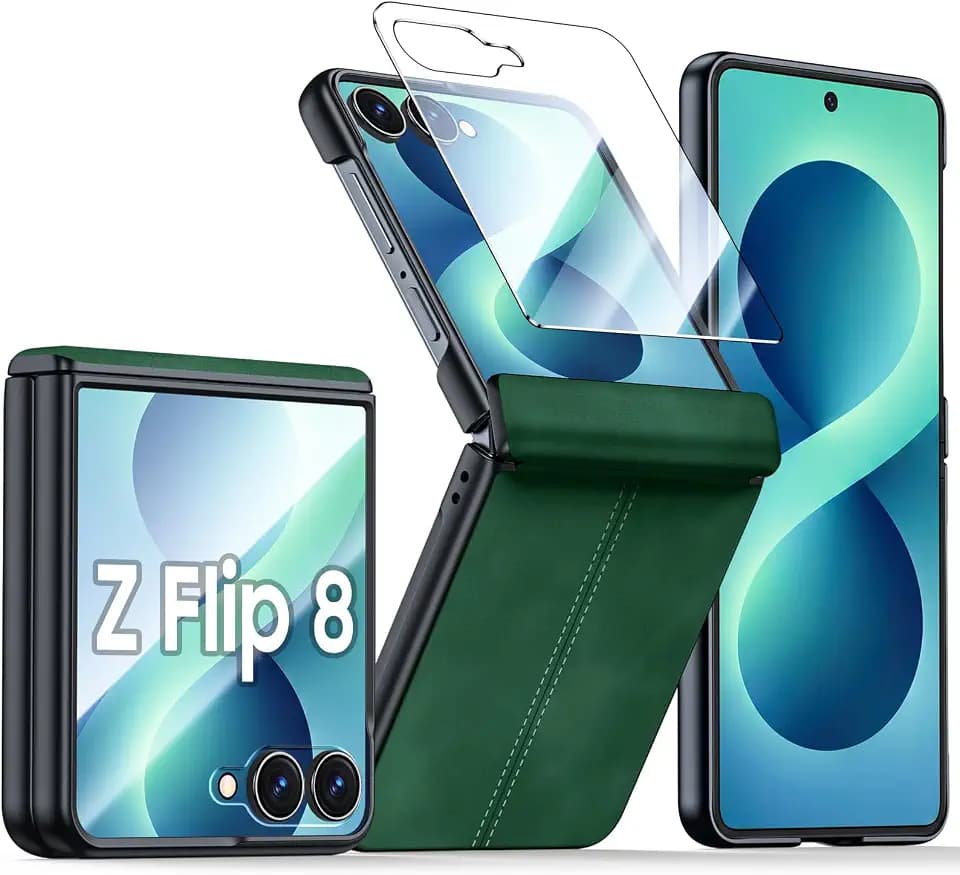 for Galaxy Z Flip 8 Case with Hinge Protection & Screen Protector