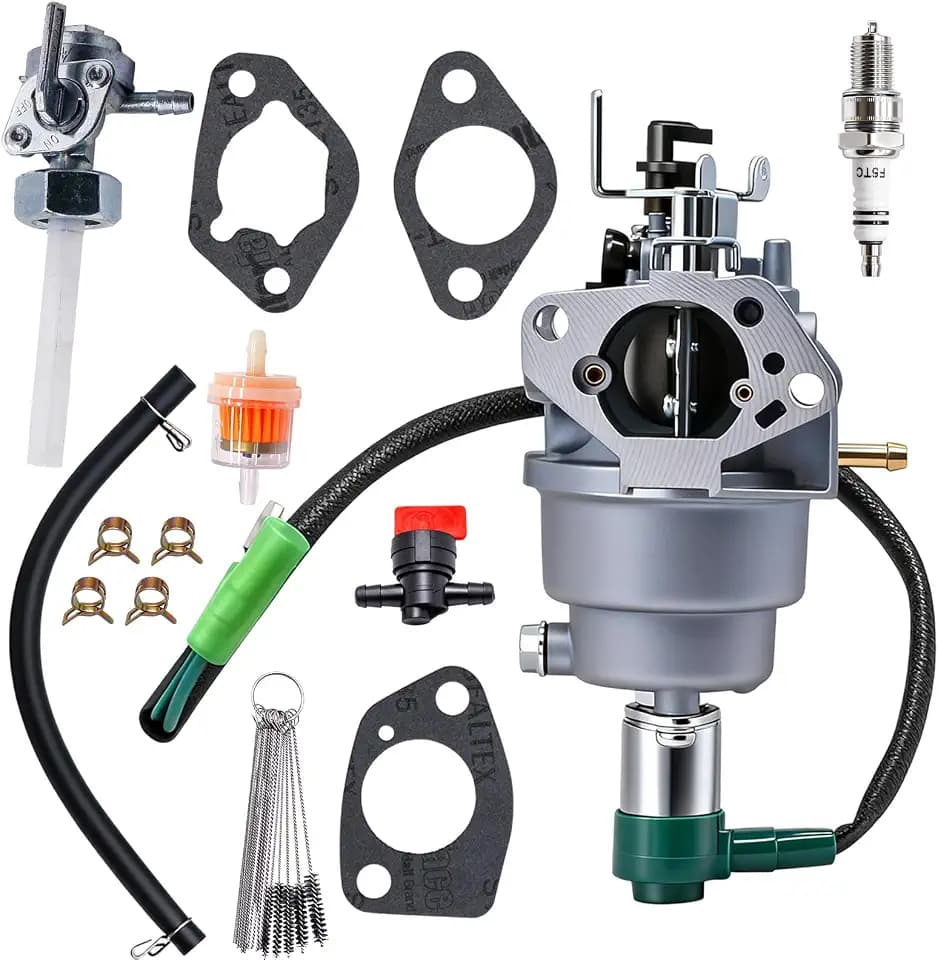 41532 100161 Carburetor Fit for Champion 9375 7500 9000 7000 Watt 439cc Generator Carb # 47.131000.22 with Gas Tank Fuel Switch Valve
