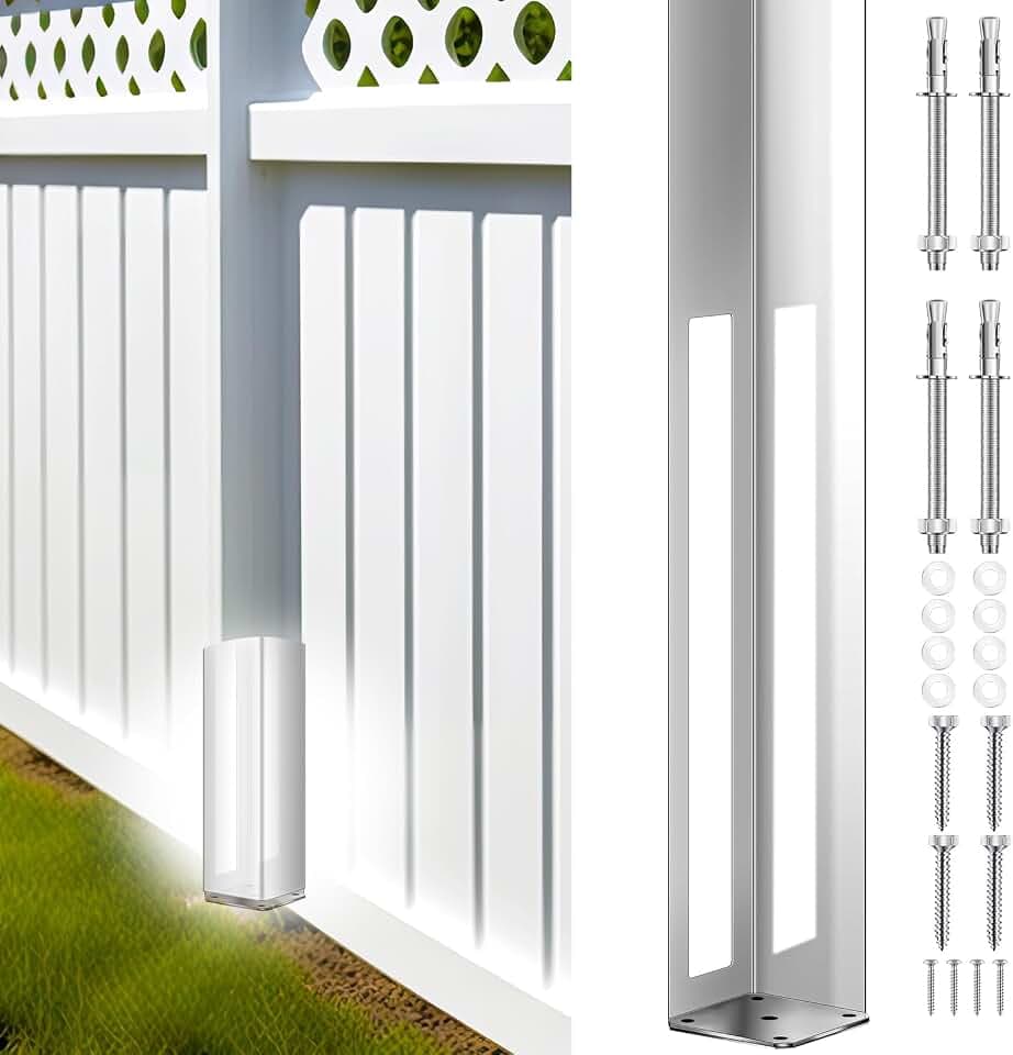 1 Sets 5" X 5" X 48" Vinyl Fence Concrete Post for Newel Posts Mount Tower
