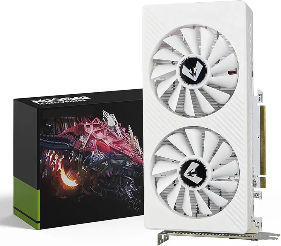 MOUGOL AMD Radeon RX 580 8GB GDDR5 Gaming Graphics Card, HDMI/DP/DVI White