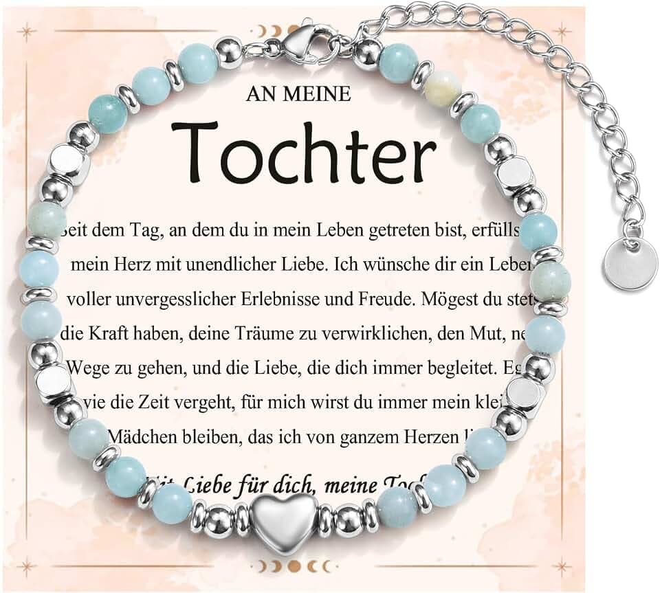 EYQV Armband für Mädchen mit Herz, Liebevolle Geschenk für Tochter Schwester Enkelin Nichte, Geschenk für Mädchen zum Geburtstag Konfirmation Kommunion Abschluss Weihnachten