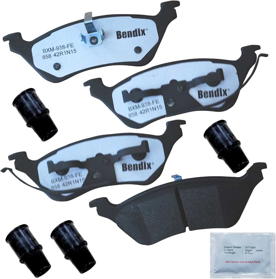 Bendix Fleet Metlok MKD858FM Semi-Metallic Rear Brake Pads for Chrysler Town & Country 2007-2001, Voyager 2008-2001, Dodge Caravan 2007-2001, Grand Caravan 2007-2001