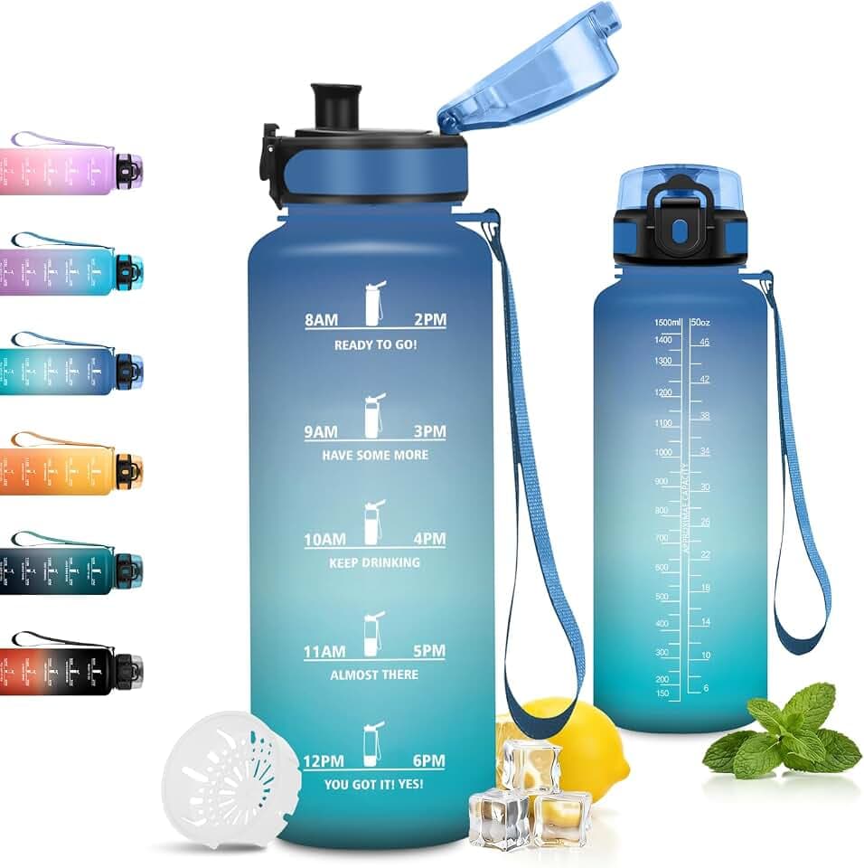 Grsta Trinkflasche 1 5 liter, Trinkflasche Sport, Wasserflasche mit Filter
